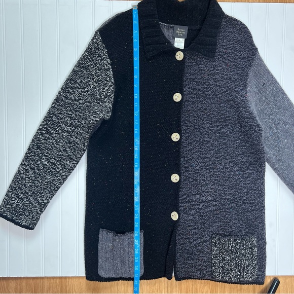 Susan Bristol Long Gray/ Black Patchwork Sweater/ Cardigan - Picture 15 of 15